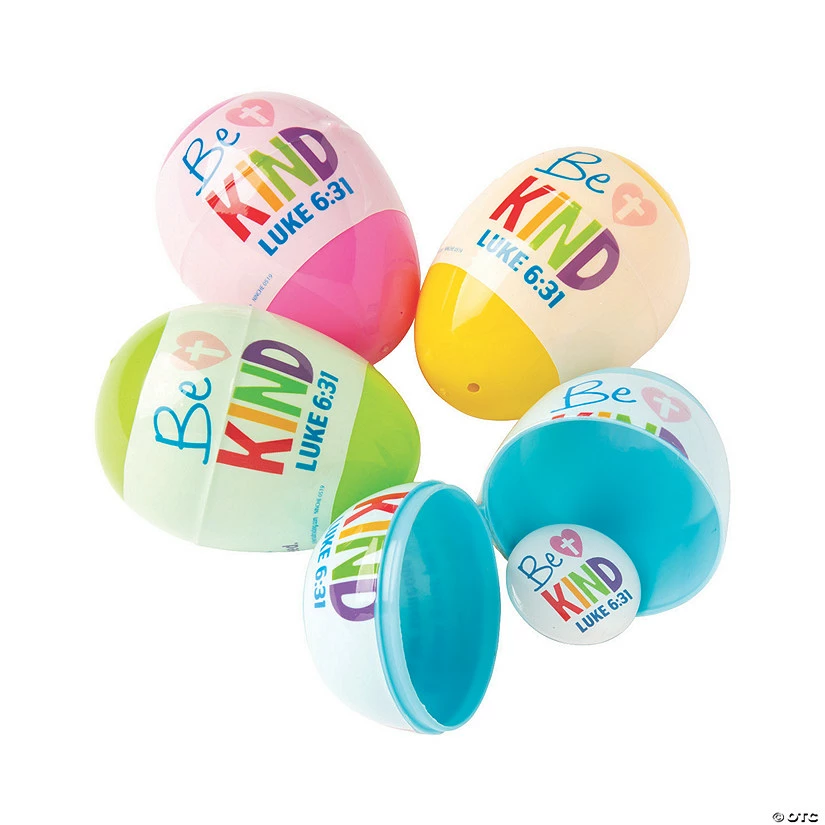 Buy ❤️ 2 1/2" Acts of Kindness Mini Button-Filled Plastic Easter Eggs - 24 Pc. ❤️ 4 Buy ❤️ 2 1/2" Acts of Kindness Mini Button-Filled Plastic Easter Eggs - 24 Pc. ❤️ - Image 2
