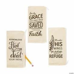 Cheap ⌛ Rustic Faith Canvas Pencil Cases - 3 Pc. ✔️ -Spooky Supplies Shop 13845482