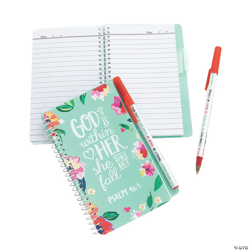 Discount π God Is Within Her Spiral Notebooks with Pen - 12 Pc. π 4 Discount π God Is Within Her Spiral Notebooks with Pen - 12 Pc. π - Image 2