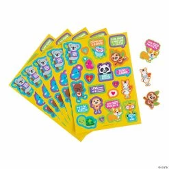 Cheapest 🎁 Religious Animal Valentine’s Day Sticker Sheets - 24 Pc. ✔️ -Spooky Supplies Shop 13962091