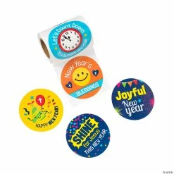 Deals 😍 Smile for Jesus New Year Sticker Roll - 100 Pc. ✨ -Spooky Supplies Shop 14092461