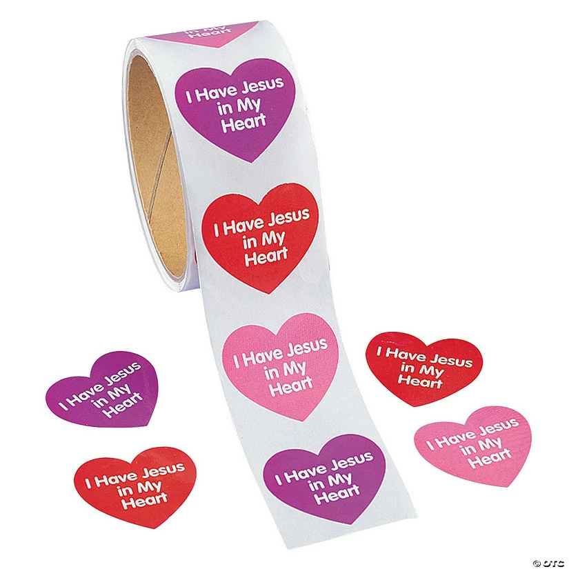 Budget 💯 I Have Jesus in My Heart Sticker Roll - 100 Pc. ⭐ 4 Budget 💯 I Have Jesus in My Heart Sticker Roll - 100 Pc. ⭐ - Image 2