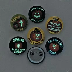 Buy ⌛ Christian Pumpkin Glow-in-the-Dark Mini Buttons - 48 Pc. ❤️ -Spooky Supplies Shop christian pumpkin glow in the dark mini buttons 48 pc 36 2461a a01