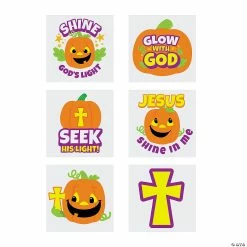 Hot Sale ✨ Christian Pumpkin Temporary Tattoos - 72 Pc. ⌛