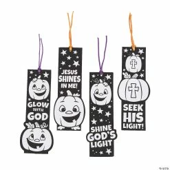 Wholesale ๐ Color Your Own Christian Pumpkin Fuzzy Bookmarks - 12 Pc. ๐