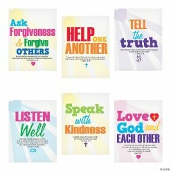 Deals ❤️ Faith Classroom Rules Poster Set - 6 Pc. ✨