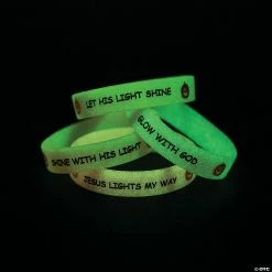 Cheap 🥰 Glow-in-the Dark Christian Pumpkin Bracelets - 12 Pc. ⌛