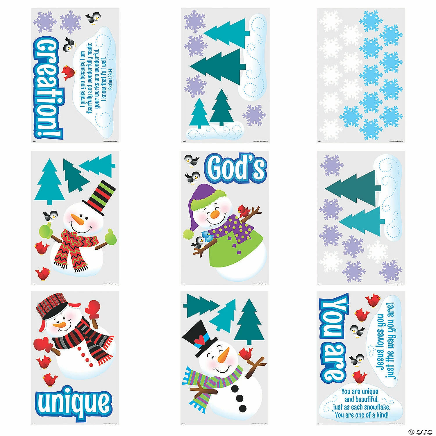 Budget π God Made Me Unique Snowman Bulletin Board Set - 65 Pc. π 4 Budget π God Made Me Unique Snowman Bulletin Board Set - 65 Pc. π - Image 2