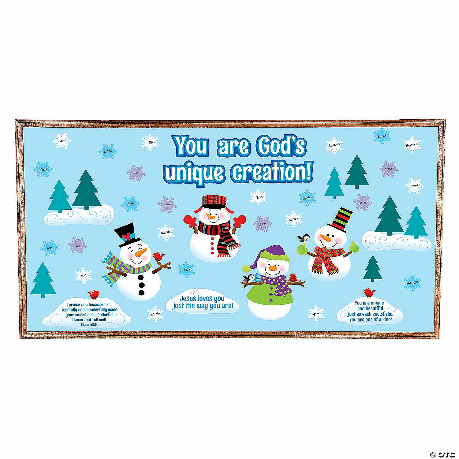 Budget π God Made Me Unique Snowman Bulletin Board Set - 65 Pc. π 3 Budget π God Made Me Unique Snowman Bulletin Board Set - 65 Pc. π