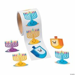 New ⭐ Hanukkah Candles Sticker Roll - 100 Pc. 🧨