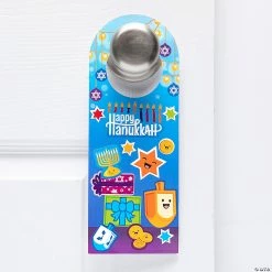 Cheapest ✔️ Hanukkah Doorknob Hanger Sticker Scenes - 12 Pc. 🎉