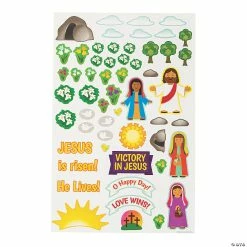 Best Sale ❤️ He Lives Cross-Shaped Giant Sticker Scenes - 12 Pc. 😉 -Spooky Supplies Shop he lives cross shaped giant sticker scenes 12 pc 13935721 a02