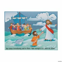 Deals ✨ Jesus & Peter Walk on Water Mini Sticker Scenes - 24 Pc. 😀