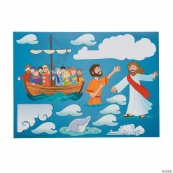 Deals ✨ Jesus & Peter Walk on Water Mini Sticker Scenes - 24 Pc. 😀 -Spooky Supplies Shop jesus and peter walk on water mini sticker scenes 24 pc 13732513 a02
