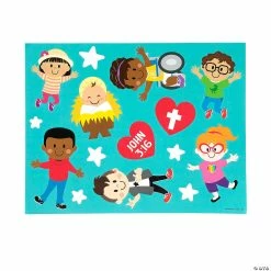 Best Sale ❤️ Jesus Came for Everyone Sticker Scenes - 12 Pc. 🎁 -Spooky Supplies Shop jesus came for everyone sticker scenes 12 pc 14092453 a02