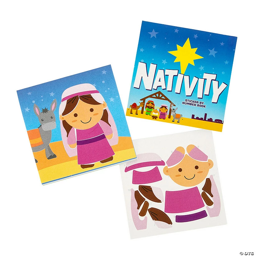 Promo ๐ Mini Sticker-By-Number Nativity Books - 12 Pc. ๐ 3 Promo ๐ Mini Sticker-By-Number Nativity Books - 12 Pc. ๐