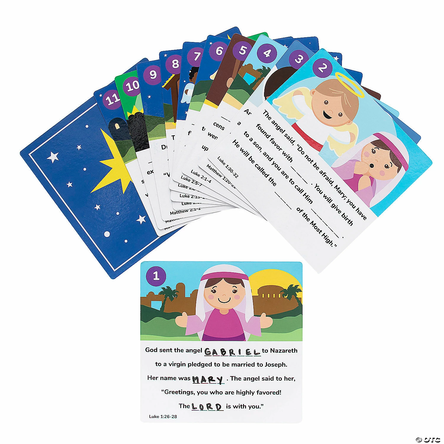 Budget 👍 Nativity Sequence Story Cards - 12 Pc. 🔥 3 Budget 👍 Nativity Sequence Story Cards - 12 Pc. 🔥