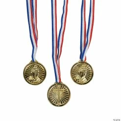 Brand new ⭐ Religious Goldtone Medals - 12 Pc. ✔️