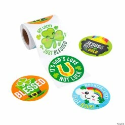 Cheapest 🎉 Religious St. Patrick’s Day Sticker Roll – 100 Pc. 🎉