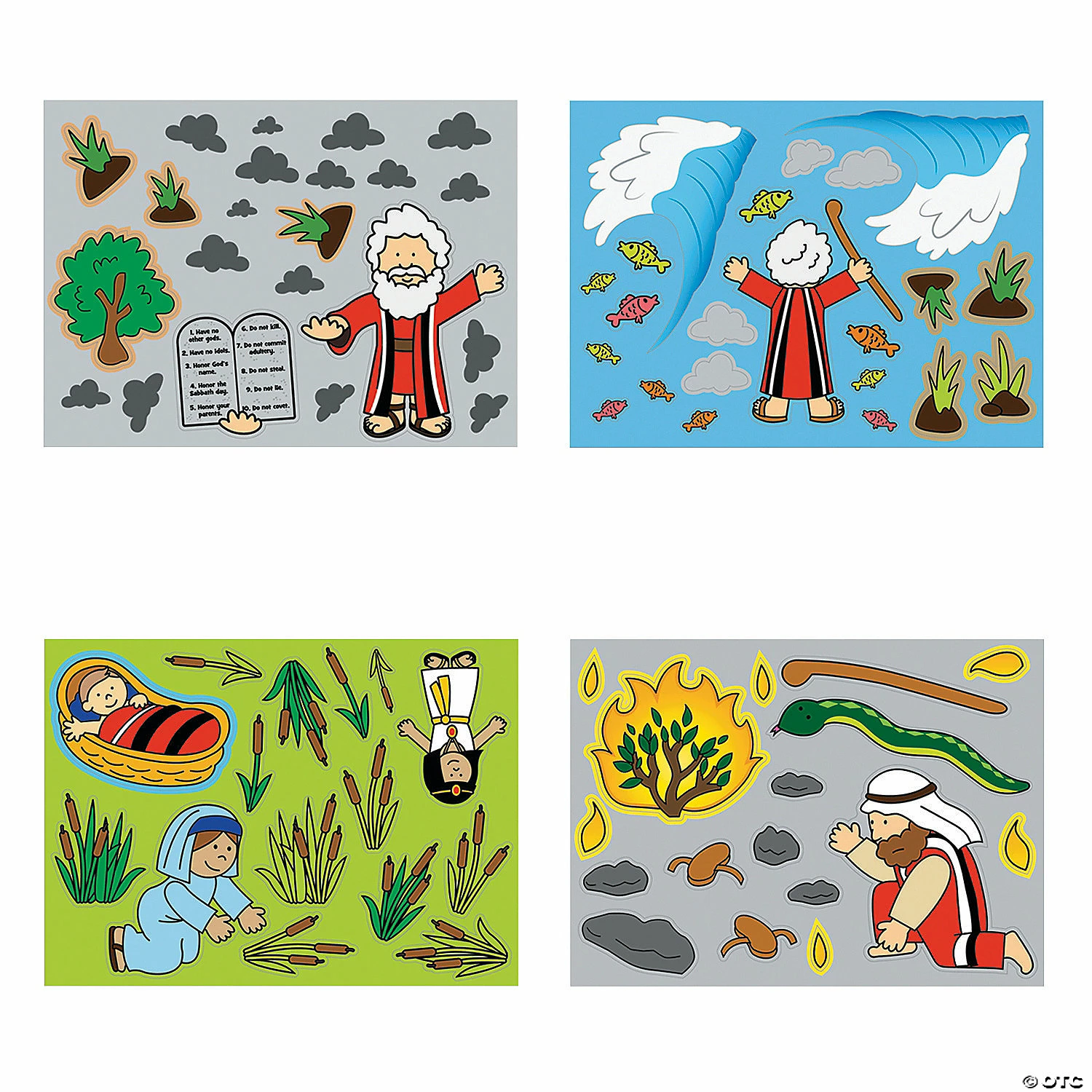 Cheapest ❤️ Stories of Moses Mini Sticker Scenes - 48 Pc. ✨ 5 Cheapest ❤️ Stories of Moses Mini Sticker Scenes - 48 Pc. ✨ - Image 3