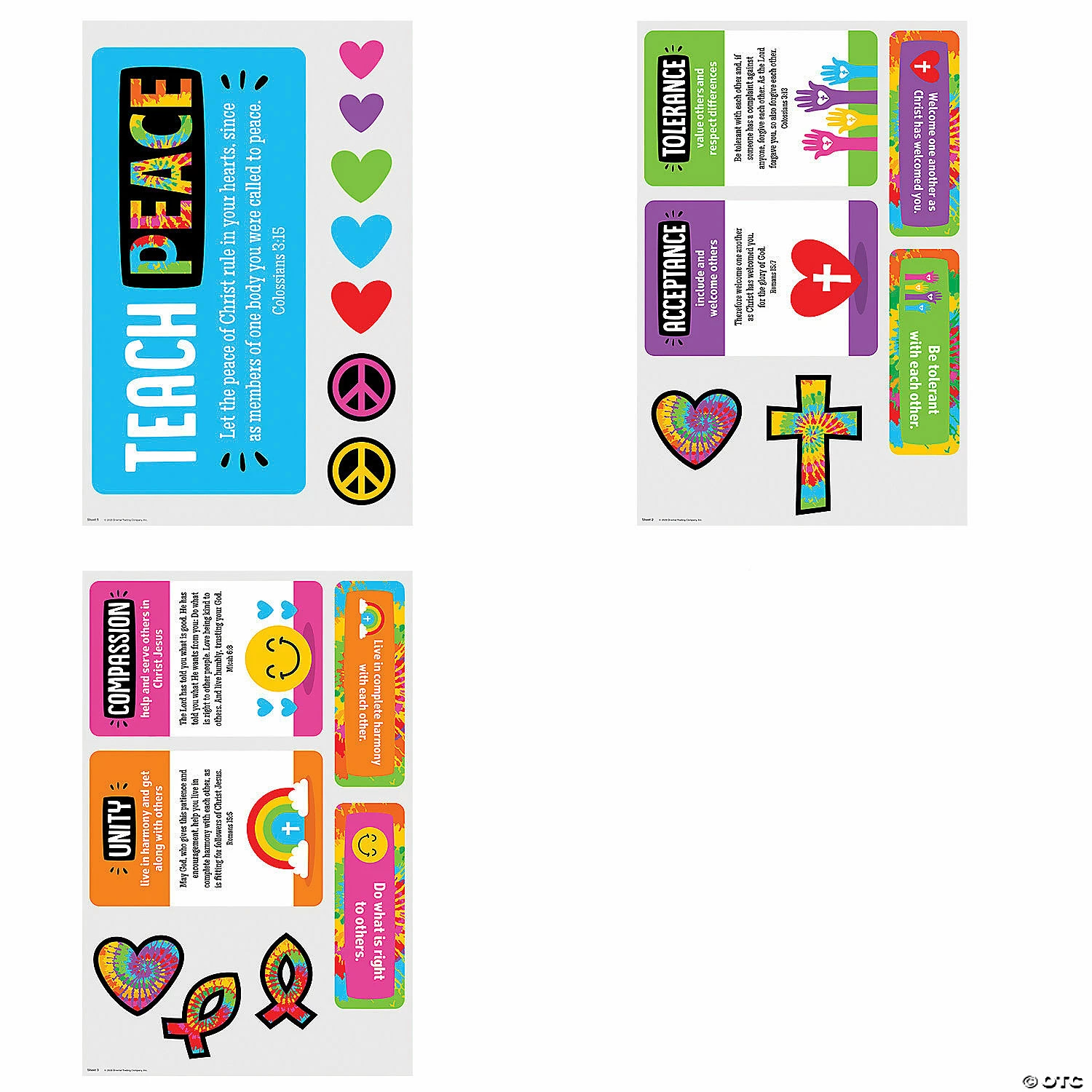 Outlet ⌛ Tie-Dye Teach Peace Classroom Decorating Kit- 3 Pc. ❤️ 4 Outlet ⌛ Tie-Dye Teach Peace Classroom Decorating Kit- 3 Pc. ❤️ - Image 2